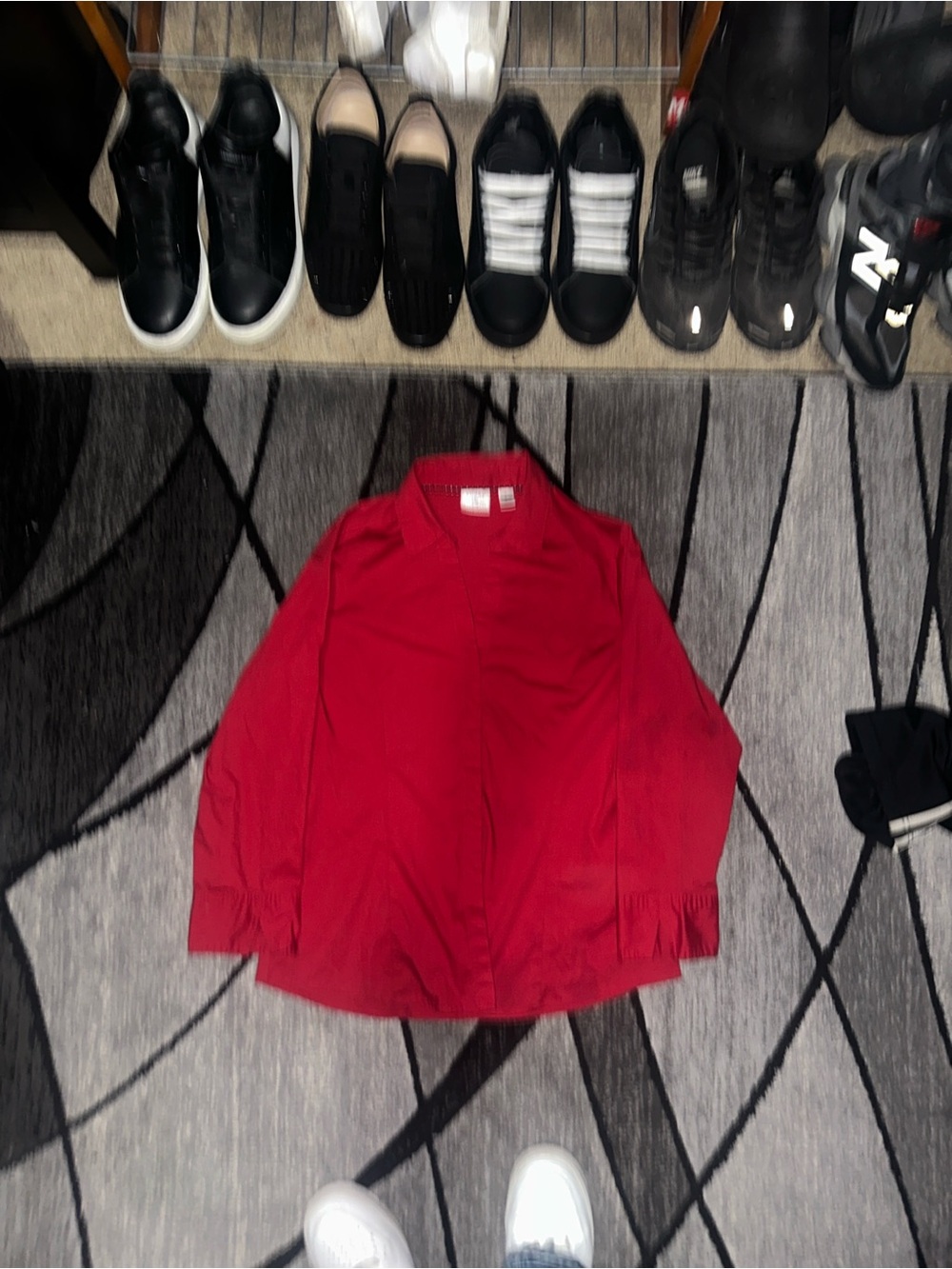 Lee Red Collared Button-Up Shirt